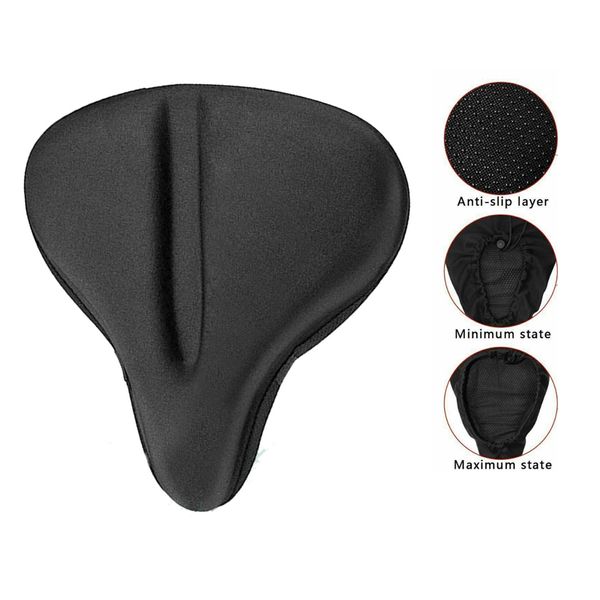 Selles de vélo Housse de coussin en gel pour selle de vélo Conception ergonomique pour coussin de siège d'exercice confortable Cyclisme Accessoires d'équitation Partie 230614