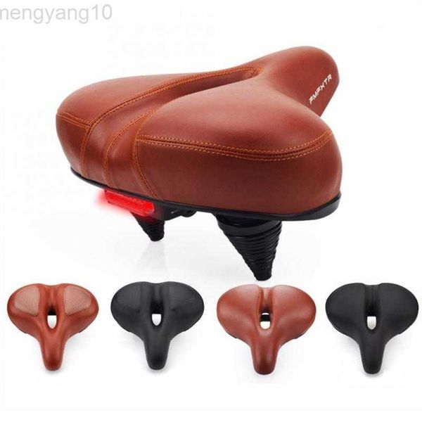 Selles de vélo Selle de vélo plus large siège de vélo vtt confort coussins de coussin de vélo en cuir PU + accessoires de vélo en silicone HKD230710