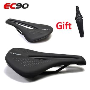 Selles de vélo ec90 gel de silice souple selle de vélo en cuir PU confortable route montagne coussin de siège antichoc tapis avant 143 155mm 230706