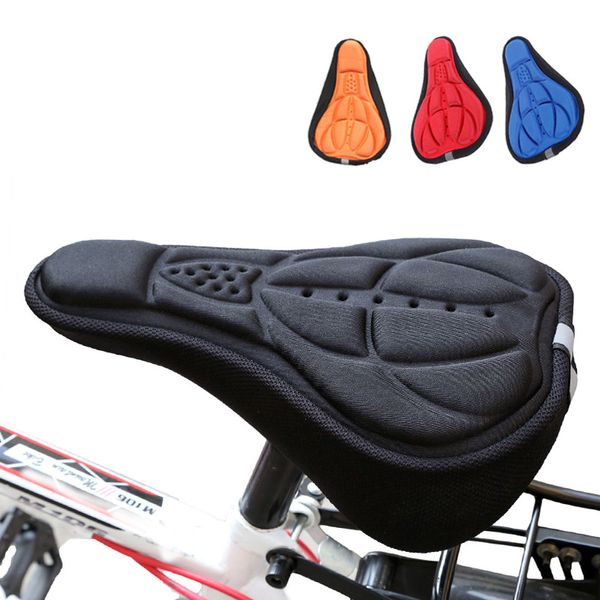 Sillines de bicicleta Bicicleta de montaña 3D Cubierta de sillín Grueso Transpirable Súper Suave Asiento de bicicleta Cojín de silicona Esponja Gel Asiento de bicicleta Accesorios de bicicleta 230906