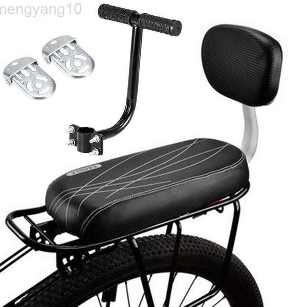 Sillines de bicicleta Asiento de bicicleta de montaje trasero Asiento de bicicleta para niños Asiento de bicicleta para niños ancho Respaldo de seguridad Reposabrazos Pasamanos Pies Pedales para niños Portabicicletas HKD230710