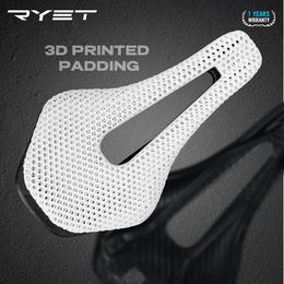 Fietszadels RYET 3D-geprint fietszadel voor bergwegfietsen Zadel Hol Koolstofvezel Ultralicht Comfortabel Ademend MTB 231010