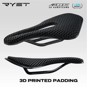 Selles de vélo RYET 3D imprimé selle de vélo ultraléger en Fiber de carbone creux confortable respirant vtt gravier vélo de route pièces de siège de cyclisme 231010
