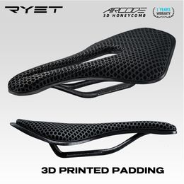 Selles de vélo Ryet 3D imprimé selle de vélo en fibre de carbone ultraléger creux confortable respirant vtt montagne route vélo vélo siège 230915