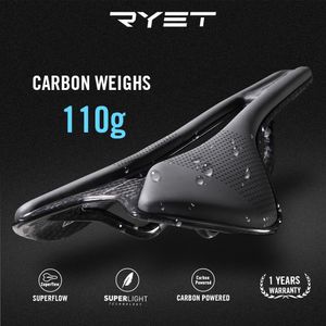 Selles de vélo Ryet Selle Super Light Full Carbon Racing 7x9mm 7x7mm Rail Superflow Road Coussin de siège de vélo Pièces de cyclisme 230907