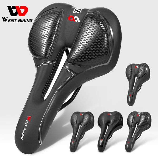 Selles de vélo WEST BIKING selle de vélo selle vtt selle de vélo de route VTT selle de course PU respirant siège souple coussin ergonomique 230906