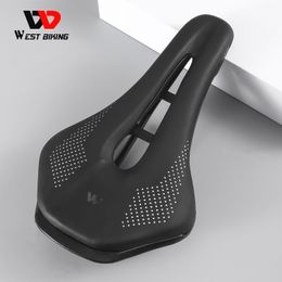 Fietszadels West Biking Ultralight Mountain Bicycle Saddle MTB Korte neusweg Zit PU Leer Hollow Prostatische onderdelen 230520