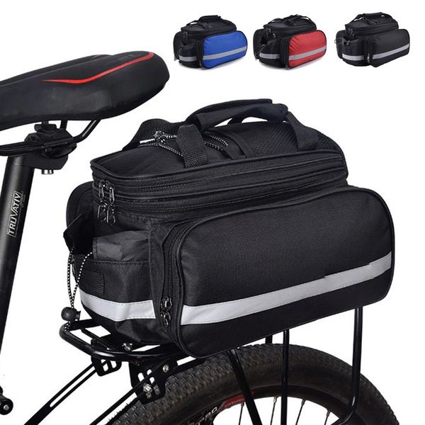 Panier de siège de vélo Road Road Mtb Cycling Sac à bagages de grande capacité 10-27L Pack arrière à vélo imperméable avec couvercle de pluie 240418