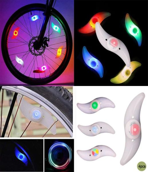 Lumière de rayon de vélo lumières de roue de vélo cyclisme lampe Flash LED accessoires de vélo lampe de sécurité et d'avertissement de roue de vtt lumières de vélo 1061220