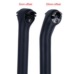 Tiges de vélo est noir Vélo de route de montagne mat UD tiges de selle de vélo en carbone VTT 5 25 mm offset 27,2 30,8 31,6 350 400 mm Navire libre 230621