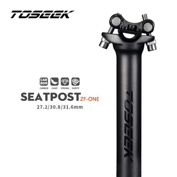 Tiges de vélo TOSEEK ZF-One Tige de selle en carbone 27.230.831.6mm Noir mat MTBRoad Tige de selle de vélo Longueur 280mm Tube de selle Pièces de vélo 230606