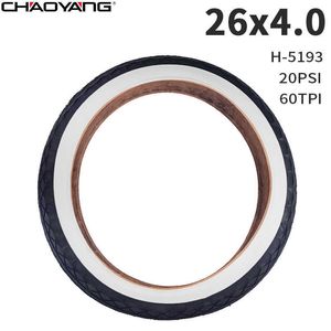 Fietsbanden CHAOYANG 26x4.0 Fietsband Half Kaal Witte Rand Zwarte Kleur 20TPI 60PSI 26inch Vet elektrische Racefiets Anti-slip Band HKD230712