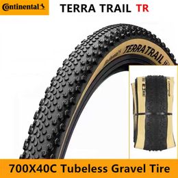 Neumáticos de bicicleta Continental Terra Trail 700x40C Road Bike Tubeless Tire Protection 28 "Clincher plegable MTB Cyclocross Gravel Tire HKD230712
