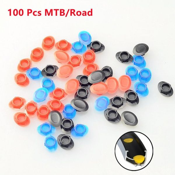 Ruedas de bicicleta 100pcsbottle MTB Road Tire Pad anillo de acero tapón de orificio policromado ABS plástico bicicleta llanta rueda repuestos 230612