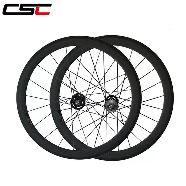 Roues de vélo 700C Paire de roues de vélo de piste en carbone 24 38 50 60 88 mm de profondeur Clincher Tubular Flip Flop pignon fixe Roues à vitesse unique 230621