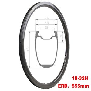 Roues de vélo 700C route jante profondeur 4 m largeur 25 mm fibre de carbone basalte pour frein DiscV vélo 1832 trous EN norme UCI 230612