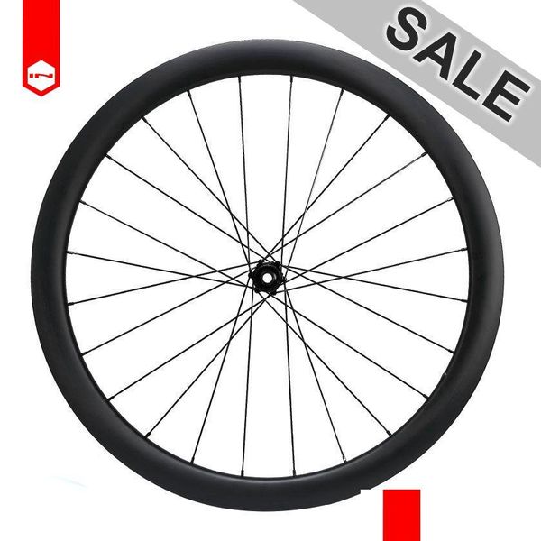 Roues de vélo 700C Route Toray T800 Fibre Tubeless Tubar Tubar Disque Roues de vélo 12x100 12x142 XDR 6 boulons Verrouillage central Carbone Dro Dhyvb