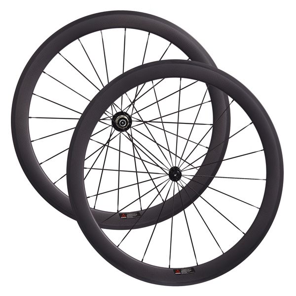 Roues de vélo CSC 700C Vélo de piste Paire de roues en carbone 38mm 50mm 60mm de profondeur 20,5 mm de largeur pneu de course en carbone roues de route 230621