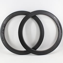 Fietswielen est 700C racefiets mat UD full carbon fietswielen buisvormige clincher tubeless velgen 50 60mm glanzend zwart Gratis schip 230621