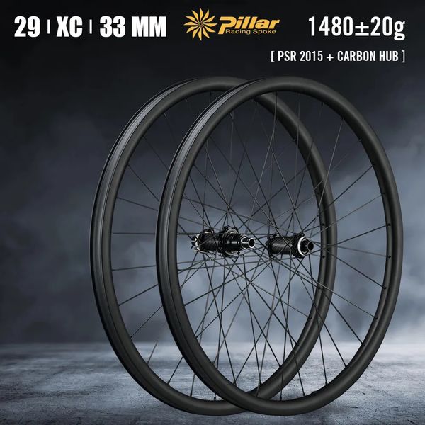 Roues de vélo Ryet 29er VTT Carbone 33mm Largeur Montagne Vélo Rimset Droite Moyeu Boost Roues Pilier 1423 Rayons 231010