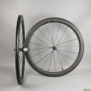 Roues de vélo Taiwan usine poids léger carbone roue ensemble pour 700C route fibre vélo roues livraison directe Sports en plein air cyclisme PA Dh1ml