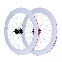 Roues de vélo Piste Fixie Vélo Flipflop Jante Haute 70mm Avant Arrière 32H Moyeu Vitesse Unique Vélo Roues Pignon Fixe En Alliage D'aluminium 221028