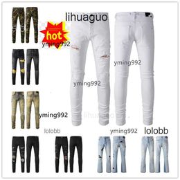 Biker amirirlies Jeans amari amilirs Pantalones Pantalones C7M1 AM 2024 Jean Man Novedades Agujeros Hombre Lujo COOLGUY Diseñador CTHI Ropa vaquera púrpura C7M1 J90E