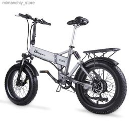 Fietsen 1000W 48V elektrische fiets 20 inch 4.0 Fat Tire elektrische fietsen 12,8 Ah lithiumbatterij Vermogen elektrische fiets Opvouwbare mountainbike Q231129