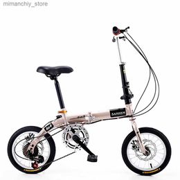 Fietsen 14 inch fiets met hoog koolstofgehalte, ijzer, mechanisch, dubbele schijfrem, fietsvelg, aluminium velgen, verstelbare zitting en handgreep Q231030