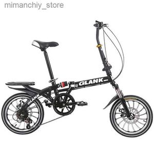 Vélos 20 pouces en alliage d'aluminium vélos à vitesse variable pliant portab bicyc en acier à haute teneur en carbone 7 vitesses 20 pouces frein à disque pli bicycs Q231129