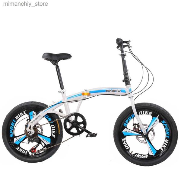 Vélos 20 pouces vélo pliable vélo résistant à l'usure pneu siège confortable lisse l'essieu cadre en acier à haute teneur en carbone cyclisme Q231030
