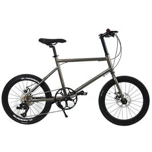 Fietsen 20 inch Road Bike Travel Mini Bicycle draagbaar met schijfrem aluminium legeringsframe 8 snelheden Y240423