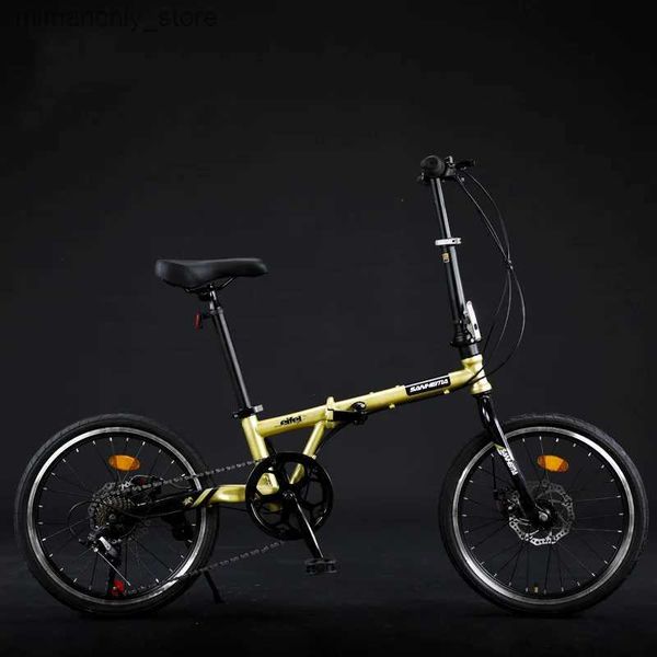 Vélos 20 pouces 7 9 vitesses vélo de route pliant vitesse variable Foldab Doub frein à disque adultes enfants cadre en acier léger petit Bicyc Q231129