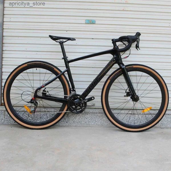 Bicicletas 2023 Twitter Bike de grava RS-2*11S Inside Ruting Disc Disc Brazo Grado fuera de carretera T900 Bicycs de fibra de carbono 700*40C L48