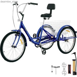 Bicicletas 2024 Bkisy tricices para adultos 24 ruedas para adultos tricyc 1 velocidad 3 ruedas bicicletas blancas para adultos bicicleta de tres ruedas l48