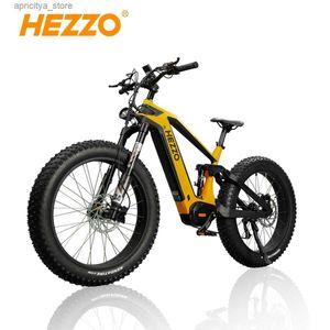 BIKES 2024 BICYME ECTRIQUE DE FIBRE DE CARBONE HEZZO KENDA 26X4.8 FAT PNEU MIDE WAYED LACTRICE BICYM OFF ROUTE À 9 vitesses Hybride Bicyc L48