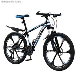 Vélos 24/26 pouces vélo VTT adulte mâle adolescent femme vitesse Variable Trail Double avec Absorption des chocs pneu antidérapant Q231030
