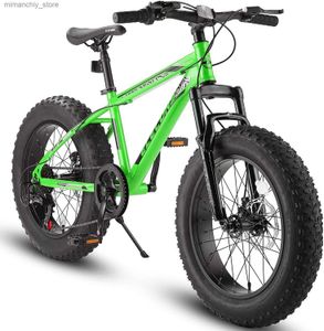 Fietsen 26/20 inch Fat Tire Bike Snelheid Mountainbike Dubbele schijfrem Stedelijke stadsfiets Volledig Shimano 21 7 Staal Volwassen Jeugd 28 25 kg B158 Q231030