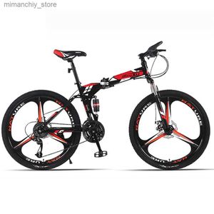 Bikes 26/24 Inch Bicycle 21/24/27 Speed Mountain Bike Fold Adult Man and Woman Type Varible City Commuting Q231030