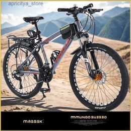 Bikes 26 pouces en carbone en acier en acier de montagne Absorption d'amortisseur de vélo de montagne Variab Speed Outdoor Bike double disque Brake Road Bicyc Aldult L48