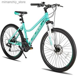 Bicicletas Bicicleta de montaña para mujer de 26 pulgadas con cuadro paso a paso Shimano 21 velocidades Horquilla de suspensión Bicicleta MTB para mujeres, hombres y adultos Q231030