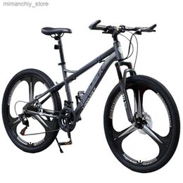 Fietsen 26 inch fiets 24/27 speed schokabsorberende mountainbike koolstofstaal frame voor en achter dubbele schijfrem Q231030