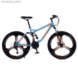 Fietsen 26 inch mountainbike met variabele snelheid Koolstofstalen frame Middengemonteerde schokabsorptie Dubbele schijfremmen Q231030