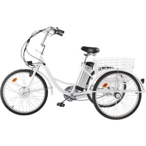 Bikes Tricycle électrique adulte avec panier 36V Batterie détachable Motor sans balais à 3 roues Adulte Electric Bicycle Q240523