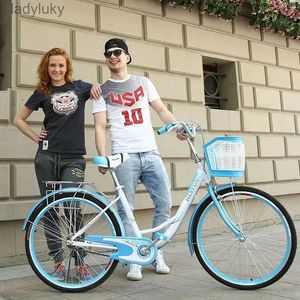 Vélos Adulte mâle femme vélos cadre en acier à haute teneur en carbone léger vélo de trajet 20/24/26 pouces femme vélo urbain étudiant BikeL240105