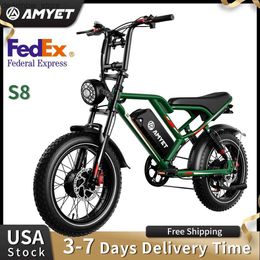 Fietsen Amyet S8 Volwassenen Etric Bike For Men 2000W Dual Motor BicyC 48V 25Ah Batterij 20 Ebike Ectic E Bikes Bikes Mountain Momsed Ebikes L48