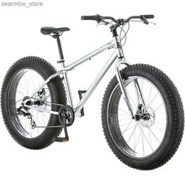 Bicicleta para hombres y grasas de mujer Tire de la montaña de la montaña de la montaña de 26 pulgadas ruedas de bicicleta de 4 pulgadas de ancho neumáticos de la perilla marco de acero del tren de conducción de 7 velocidades L48