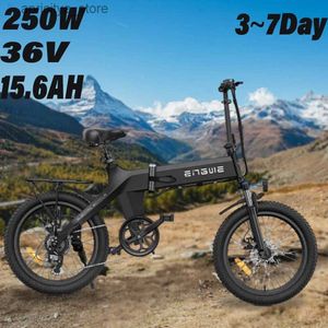 Bikes Black Engwe C20 Pro Adult Ectric Bike 36V 19.2AH City Bike Motor 250W Motor puissant 25 km / h Bicyle ectoral 20 * 3,0NCH EVIKE L48