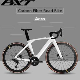 Bikes BXT 2024 Disc en carbone complet Brake Road Bike Shimano R7120 24 Vitesses Route Bicyc Cabe Hidden Cabe Carbon Road Bike Compte L48