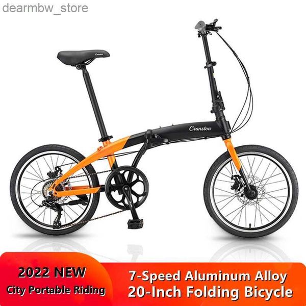 Bicicletas Cranston-Aluminio Aleación Plegable Bicyc para adultos Scooter ultra luz estudiante caminando en bicicleta ciudad 7 velocidad 20 pulgadas l48